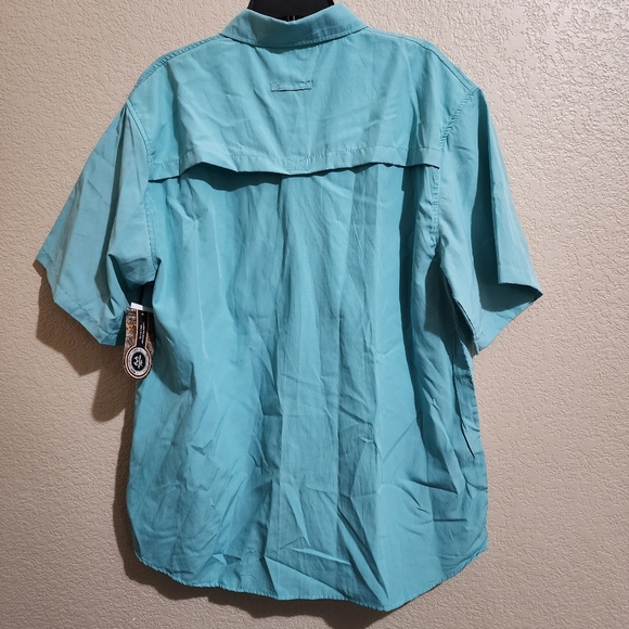 Realtree Aqua blue Short sleeve button down shirt Size XL NWT - Picture 6 of 8